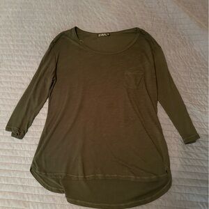 Olive Green ¾ Sleeve Cotton On Shirt